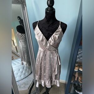 Silver Velvet Dress - Medium